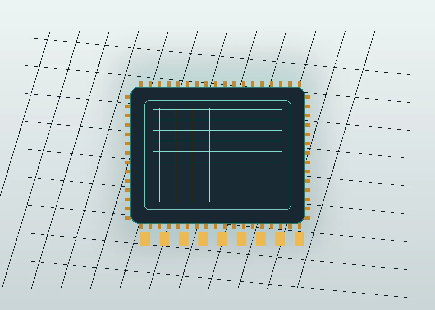 Stylized SoC package and signal grid