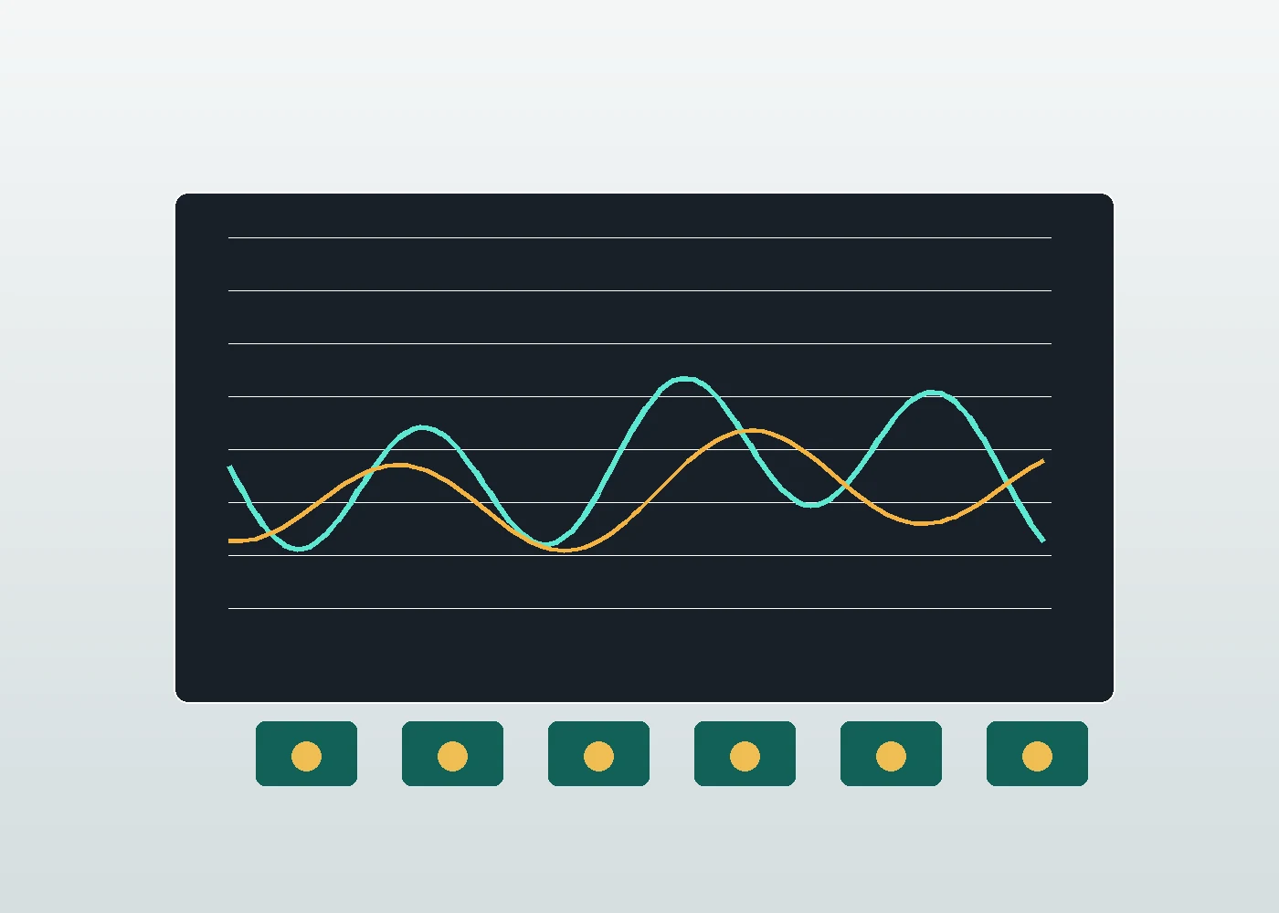 Stylized validation screen with signal traces